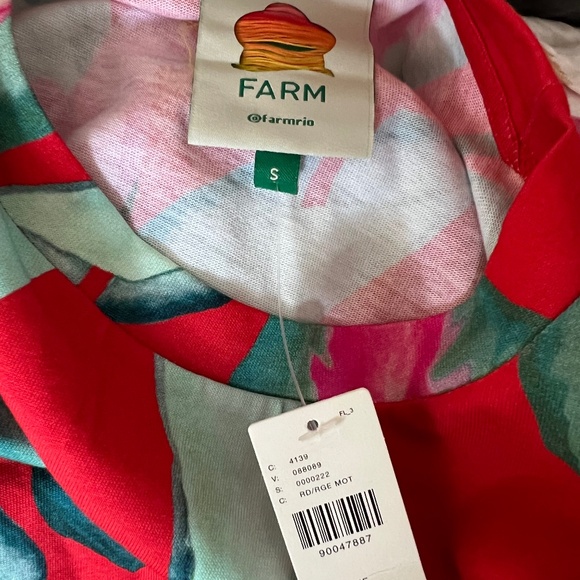 NWT FARM RIO Anthropologie Summer Foliage Mini T-Shirt Dress - Picture 4 of 5